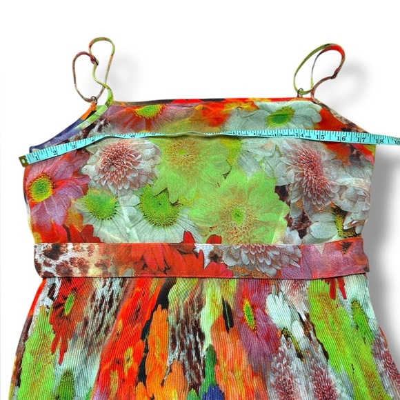 Simon Chang Multi-Color Neon Floral Tiered Dress‎ Sz 8 EUC - Picture 6 of 8